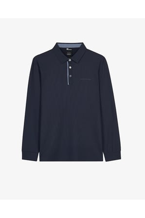 SKECHERS M Long Sleeve Waffle Polo ERKEK LACİVERT POLO TİŞÖRT S2620148-4347