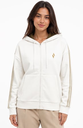 Skechers S2620121-3855 W Stripe Zip Hoodie Kapüşonlu Fermuarlı Sweatshirt Kadın Sweatshirt