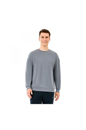 Skechers S2510041 M Loose Crewneck Sweat Gri Erkek Sweatshirt
