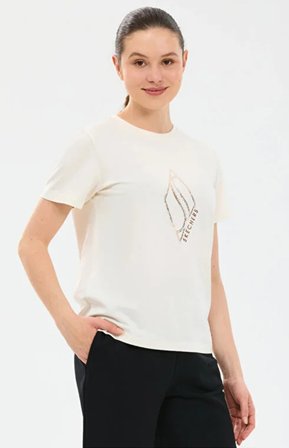 Skechers S2610049-3855 W Regular Fit Graphic T-Shirt Kadın Tişört