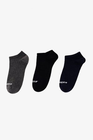 Skechers Pamuklu Logolu 3 Pack Çorap Unisex ÇORAP S25203153 700 Siyah-Lacivert-Gri