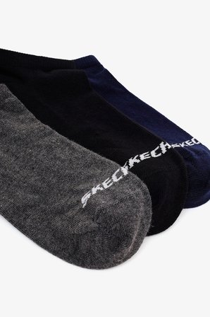 Skechers Pamuklu Logolu 3 Pack Çorap Unisex ÇORAP S25203153 700 Siyah-Lacivert-Gri