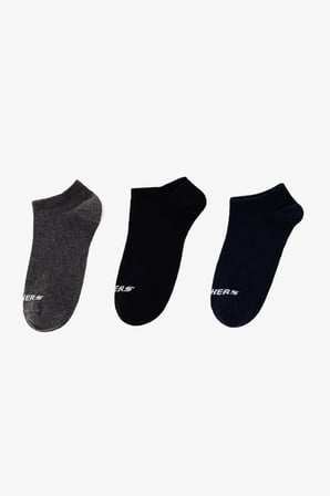 Skechers Pamuklu Logolu 3 Pack Çorap Unisex ÇORAP S25203153 700 Siyah-Lacivert-Gri