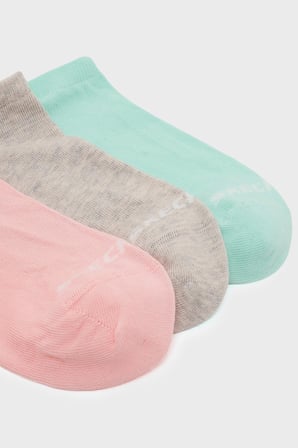 Skechers Pamuklu Logolu 3 Pack Çorap Unisex ÇORAP S2520315-3706 Yeşil-Pembe-Krem