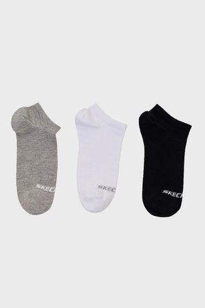Skechers Pamuklu Logolu 3 Pack Çorap Unisex ÇORAP S2520315-4183 Siyah-Gri-Beyaz