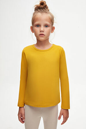 Hardal Basic Mevsimlik Likralı Uzun Kollu Kız Çocuk Tişört
