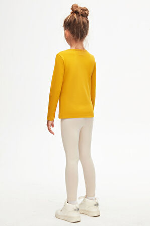 Hardal Basic Mevsimlik Likralı Uzun Kollu Kız Çocuk Tişört