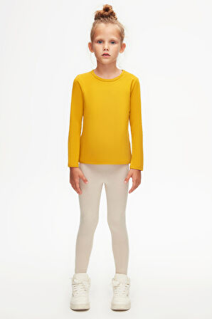 Hardal Basic Mevsimlik Likralı Uzun Kollu Kız Çocuk Tişört