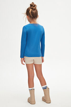 Saks Basic Mevsimlik Likralı Uzun Kollu Kız Çocuk Tişört