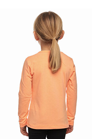 Fosfor Kayısı Basic Mevsimlik Likralı Uzun Kollu Kız Çocuk Tişört