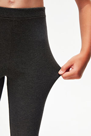 Antrasit Basic Kız Çocuk Kışlık Tayt