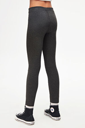 Antrasit Basic Kız Çocuk Kışlık Tayt