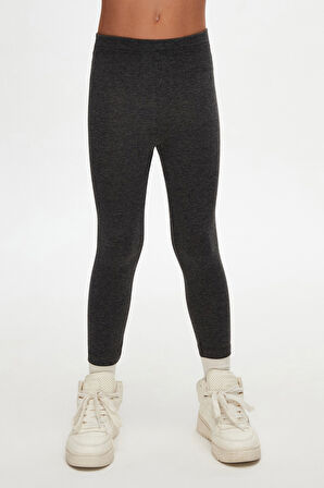 Antrasit Basic Kız Çocuk Yazlık Tayt