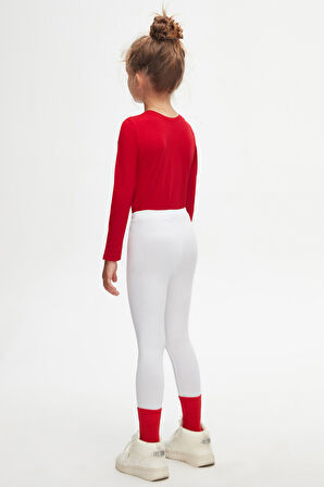 Beyaz Basic Kız Çocuk Yazlık Tayt