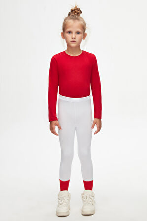 Beyaz Basic Kız Çocuk Yazlık Tayt