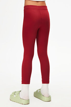 Bordo Basic Kız Çocuk Kışlık Tayt