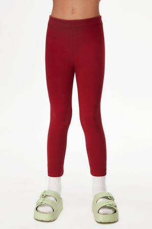 Bordo Basic Kız Çocuk Kışlık Tayt