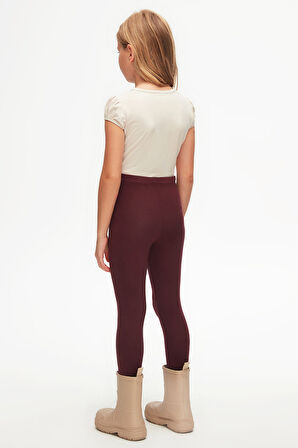 Vişne Çürüğü Kız Çocuk Tam Boy Düz Basıc Tayt