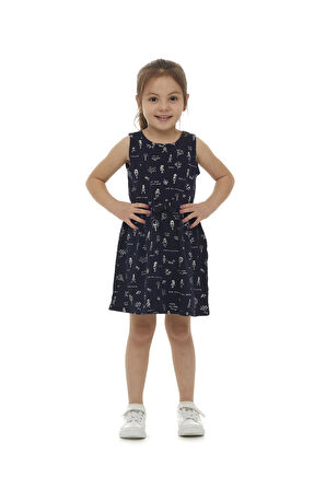 Botanic Love Kız Çocuk Desenli Kolsuz Elbise