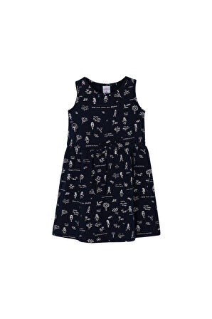 Botanic Love Kız Çocuk Desenli Kolsuz Elbise