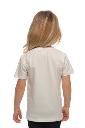 Ekru Basic Unisex Çocuk Sıfır Yaka Kısa Kollu Tişört