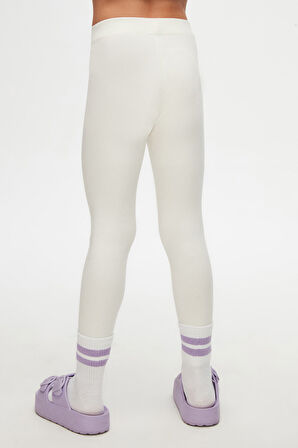 Ekru Basic Kız Çocuk Yazlık Tayt