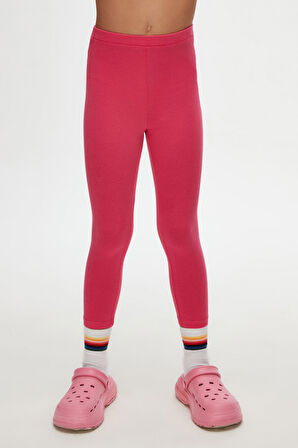 Fuşya Basic Kız Çocuk Yazlık Tayt