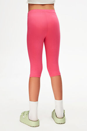 Fuşya Basic Kız Çocuk Diz Altı Tayt Kapri