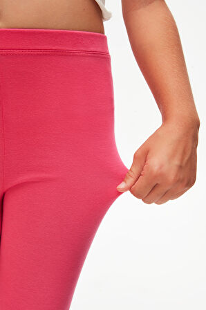 Fuşya Basic Kız Çocuk Diz Altı Tayt Kapri