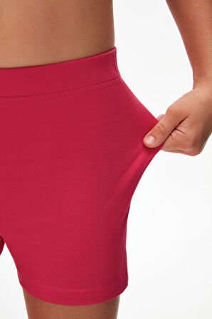 Koyu Fuşya Basic Kız Çocuk Dans Şort