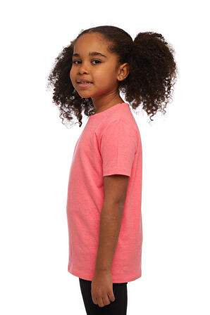 Fosfor Fuşya Basic Unisex Çocuk Sıfır Yaka Kısa Kollu Tişört