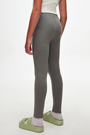 Koyu Gri Basic Kız Çocuk Kışlık Tayt