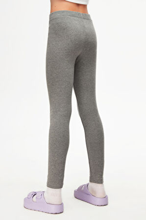 Buz Gri Basic Kız Çocuk Kışlık Tayt