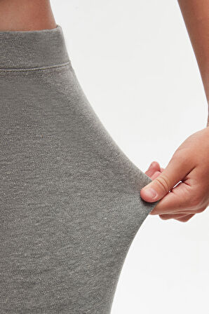 Buz Gri Basic Kız Çocuk Yazlık Tayt