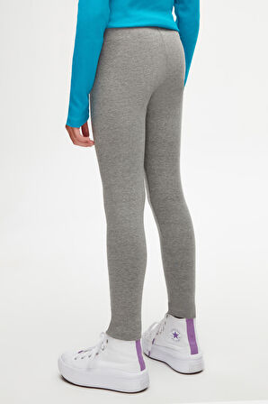 Buz Gri Basic Kız Çocuk Yazlık Tayt