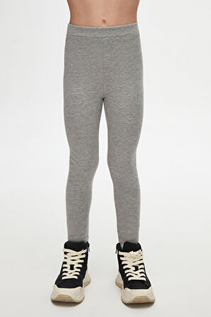 Gri Basic Kız Çocuk Kışlık Tayt