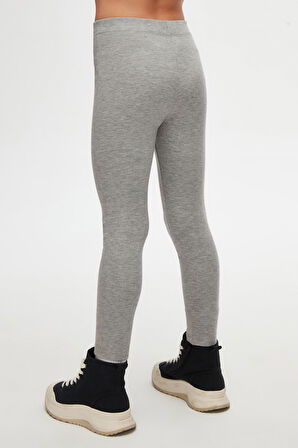 Gri Basic Kız Çocuk Kışlık Tayt