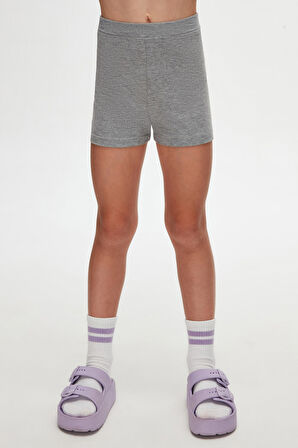 Gri Basic Kız Çocuk Dans Şort