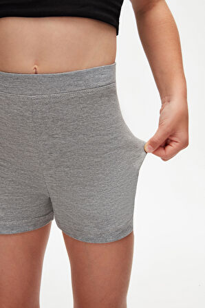 Gri Basic Kız Çocuk Dans Şort