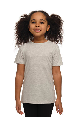 Ay Grisi Basic Unisex Çocuk Sıfır Yaka Kısa Kollu Tişört