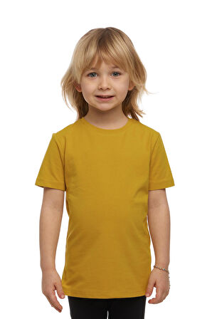 Hardal Basic Unisex Çocuk Sıfır Yaka Kısa Kollu Tişört