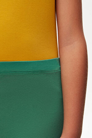 Deniz Yeşili Basic Kız Çocuk Yazlık Tayt