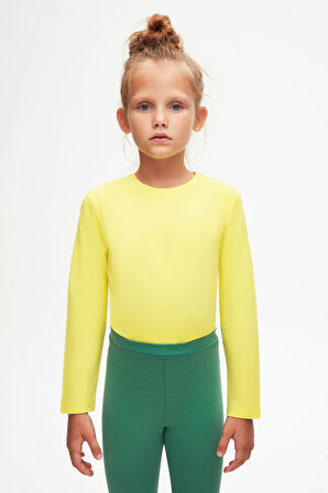 Deniz Yeşili Basic Kız Çocuk Diz Altı Tayt Kapri