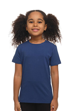 İndigo Basic Unisex Çocuk Sıfır Yaka Kısa Kollu Tişört