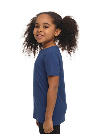İndigo Basic Unisex Çocuk Sıfır Yaka Kısa Kollu Tişört