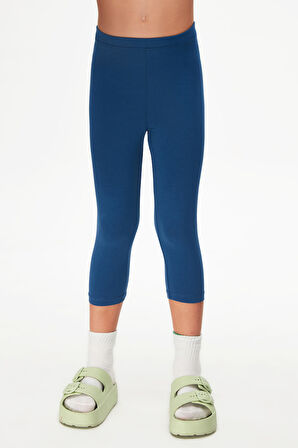 İndigo Basic Kız Çocuk Diz Altı Tayt Kapri