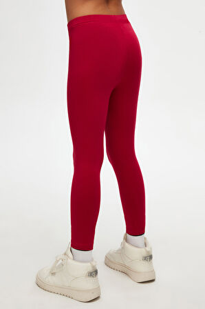 Kırmızı Basic Kız Çocuk Yazlık Tayt