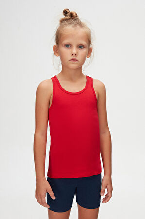Açık Kırmızı Basic Kız Çocuk Yüzücü Atlet