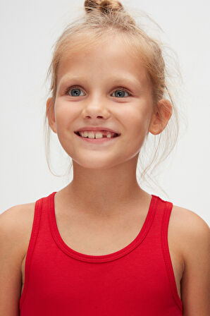 Açık Kırmızı Basic Kız Çocuk Yüzücü Atlet