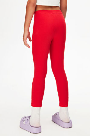 Açık Kırmızı Basic Kız Çocuk Kışlık Tayt